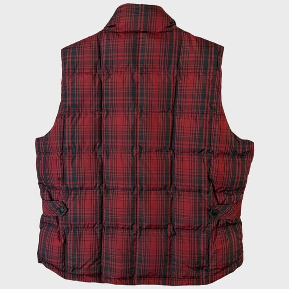 Eddie Bauer WeatherEdge Goose Down Plaid Puffer Vest Red Women's XL Outerwear - Picture 4 of 11